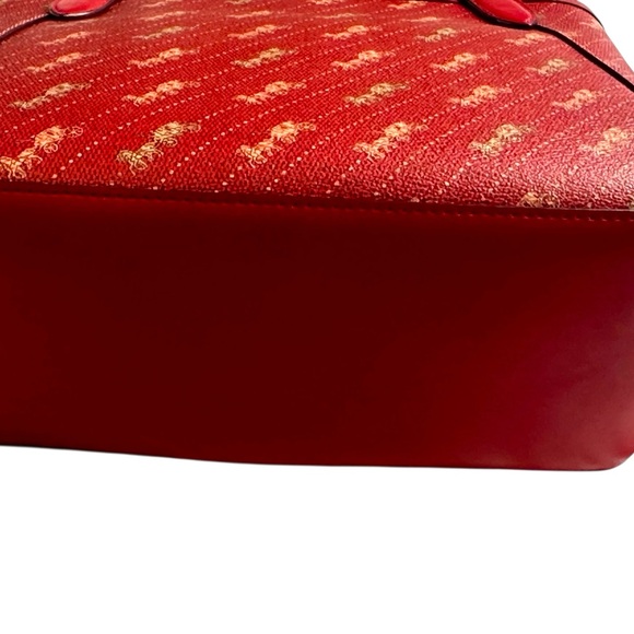 Coach Red Horse and Carriage Tote Bag with Monogram Pattern- Like New - Picture 3 of 12